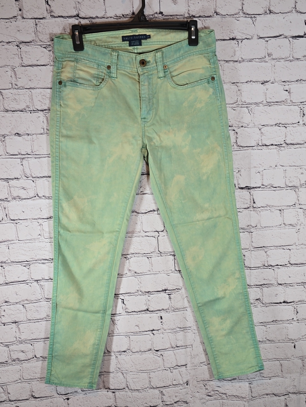 Ralph Lauren Mint Green Tie-Dye Jeans Size 28 - Picture 3 of 13